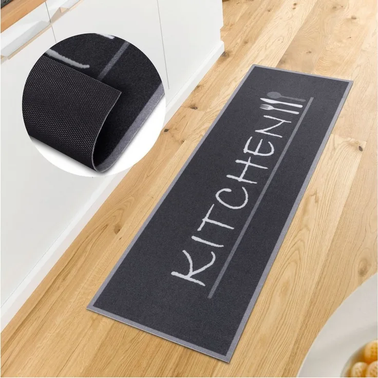 HANSE Home Küchenläufer Kitchen Cutlery, rechteckig, Höhe: 3 mm, Läufer, Rutschfest, Küchenteppich, Küche, Teppich, Pflegeleicht