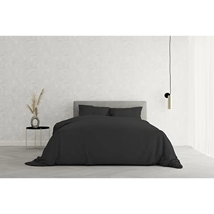 Italian Bed Linen Satin Stripes Bettbezug, Doppelte, Schwarz – Bild 6