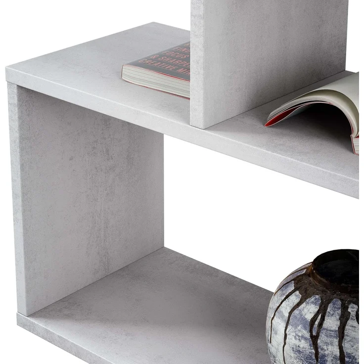 Dekoratives und funktionales Bücherregal, Farbe Betongrau, 80x25 x H192 cm, doppelseitig – Bild 6