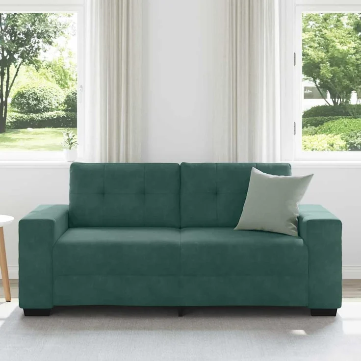 vidaXL Zweisitzer-Sofa Dunkelgrün 180x77x82 cm Samt 4105124 – Bild 3