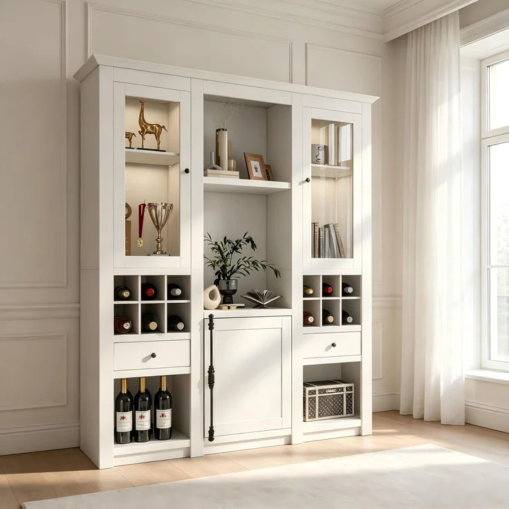 (=2967707172AAA )Vitrine mit 7 Farben LED Beleuchtung Vitrinenschrank Standvitrine Stauraumvitrine Schrank Wohnzimmerschran Weiß LED Vitrine (3-St) Wohnzimmer Wohnwände LED Vitrinenschränke--Weiß--143x45.5x170cm--YOUDENOVA – Bild 3
