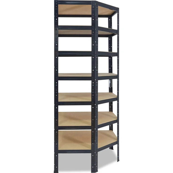 shelfplaza BLACK 230x70x40 cm Eckregal in schwarz mit 7 Böden und 125 kg Traglast pro Boden – Bild 5