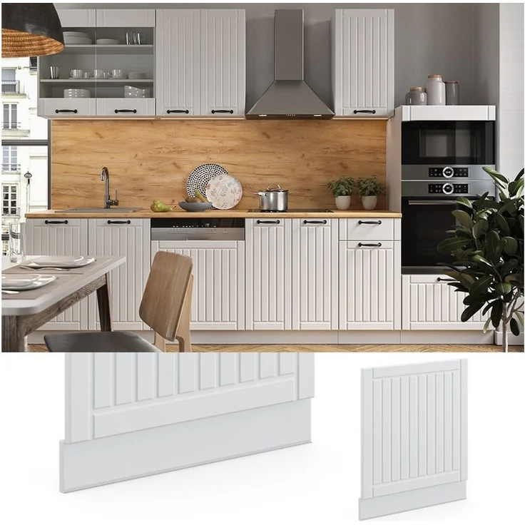 Vicco Frontblende Fame-Line, Weiß Landhaus/Weiß, 60 cm ohne Arbeitsplatte (1 St) – Bild 4