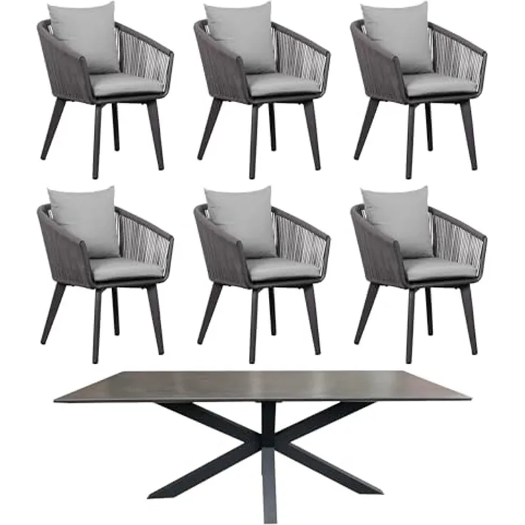 Gartenmöbelset Diningsessel Cadiz mit Tisch Almeria 200x90cm