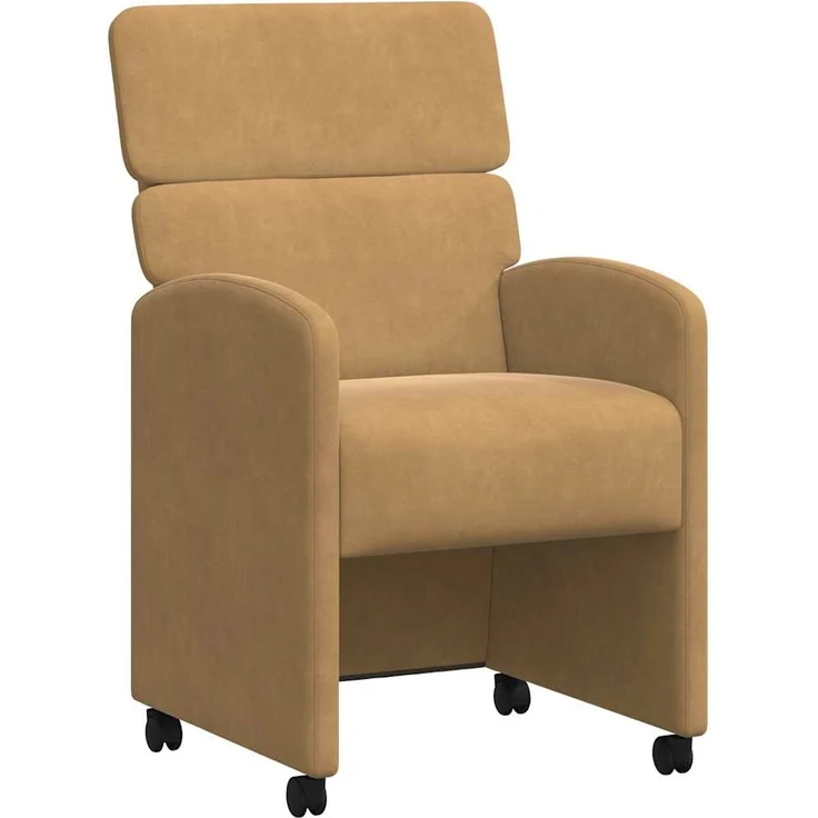 vidaXL Esszimmerstühle mit Rollen 2 pcs Braun 58 x 65 x 98 cm Samt 42017882 – Bild 1