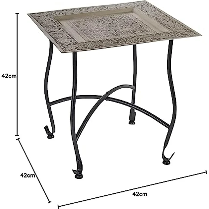 Marrakesch Orient & Mediterran Interior Beistelltisch Orientalischer Couchtisch Sule eckig, Beistelltisch, Teetisch, Handarbeit – Bild 3