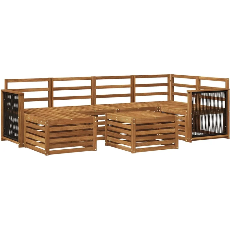 vidaXL Outdoor-Sofagarnitur 7 stk. 5-Sitzer Natur Massivholz Akazie 3384590 – Bild 2