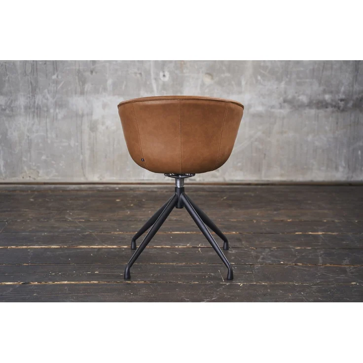 KAWOLA Stuhl DANI Esszimmerstuhl mit Drehfunktion Kunstleder cognac 81 x 54.5 x 60 cm – Bild 6