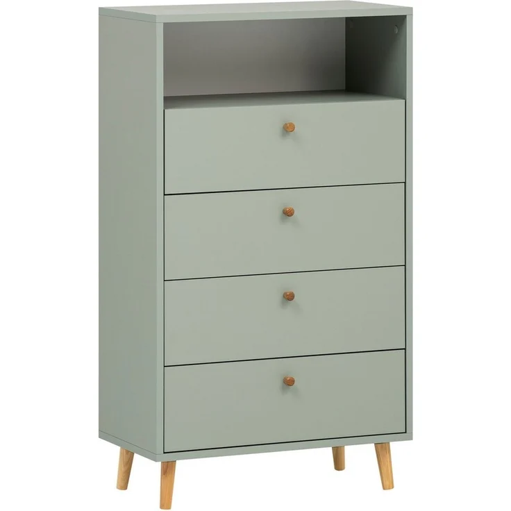 Schildmeyer Kommode Bjarne, Breite 60 cm, 4 Schubladen, Griffe und Möbelfüße aus Massivholz – Bild 1