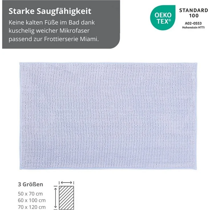 liebling Badematte Badteppich, Fußbodenheizung geeignet, in 3 Größen, Polyester, rechteckig, Antirutsch-Beschichtung, starke Saugfähigkeit, Öko-Tex zertifiziert – Bild 3