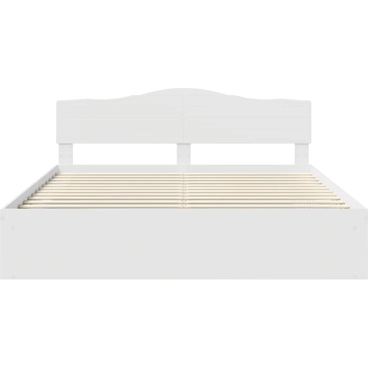 vidaXL Bettrahmen mit Kopfteil Weiß 200 x 200 cm Massives Kiefernholz 3412853 – Bild 6