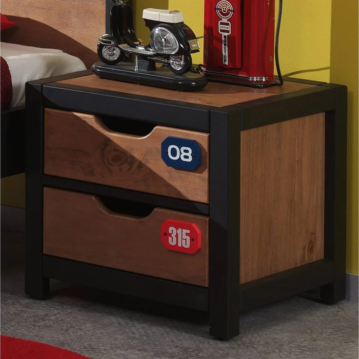 Set Alex, 5-teilig, Kiefer gebürstet, cognac – Bild 5