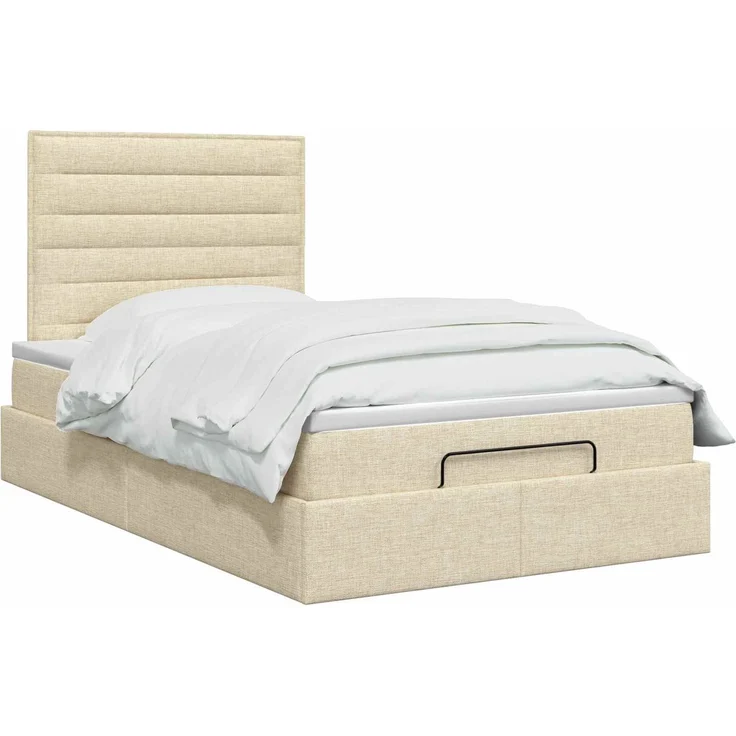 vidaXL Ottoman-Bett mit Matratze und LED Creme 120 x 200 cm Stoff 3457984 – Bild 3
