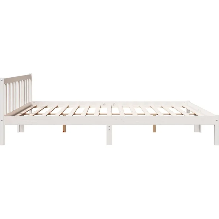 vidaXL Massivholzbett Extra Lang ohne Matratze Weiß 200x220 Kieferholz 852455 – Bild 6