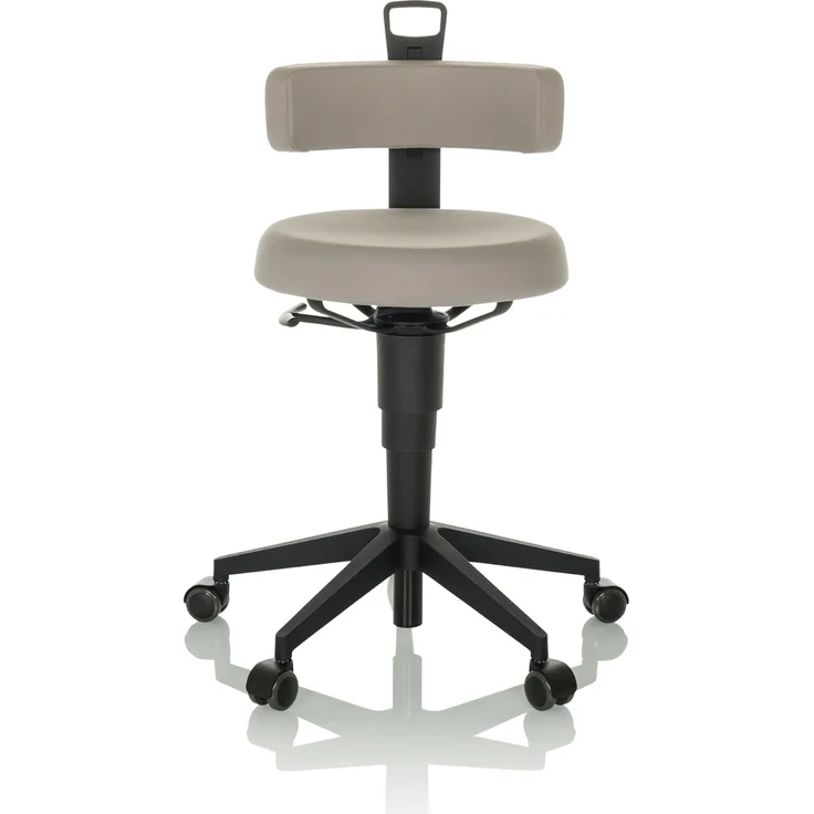 hjh OFFICE Balancestuhl höhenverstellbar TOP Work Flex beweglicher Arbeitshocker mit Rückenlehne, Stoff Grau – Bild 8