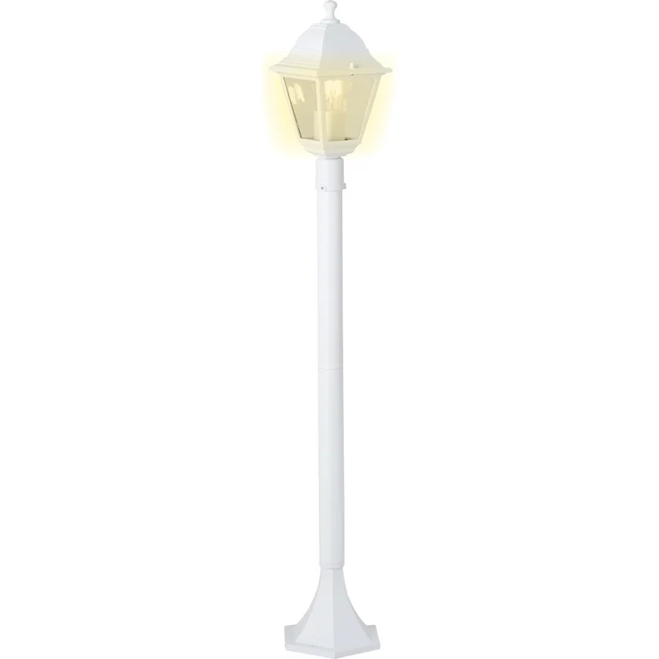 BRILLIANT Nissie Außenlampe weiß – spritzwassergeschützte Außenleuchte mit E27 Fassung – Wegeleuchte für Garten, Einfahrt & Außenbereich – Bild 1