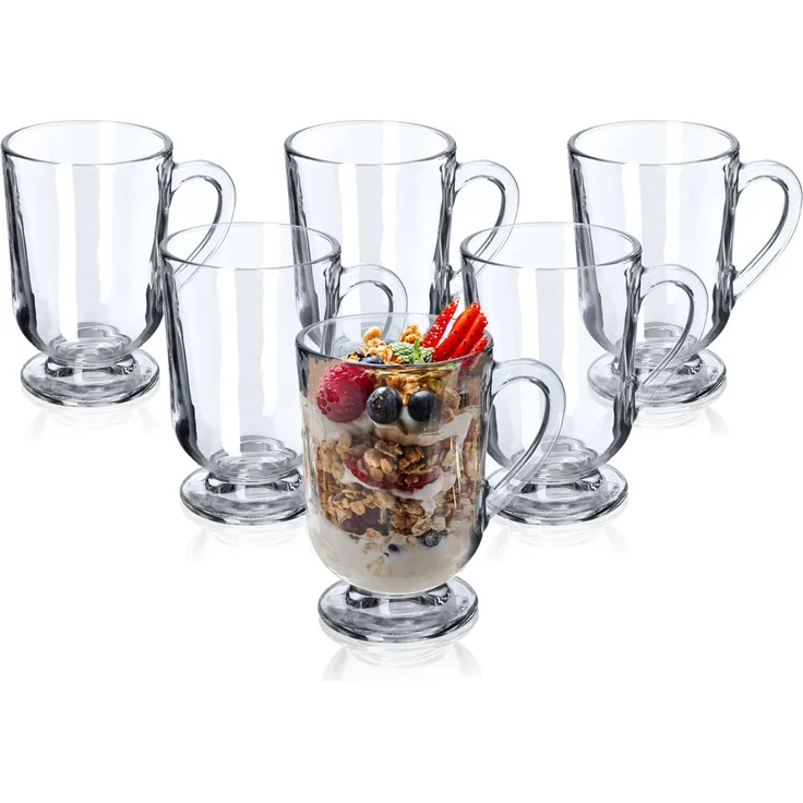 KADAX 6x Kaffee-Latte-Teegläser 300 ml Glasset mit Griff – Bild 2