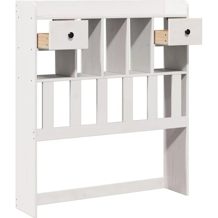 vidaXL Bett Kopfteil mit Stauraum Weiß 90 cm Massivholz Kiefer (1-tlg) – Bild 4