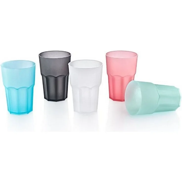 hobby life Becher aus Kunststoff 480ml - GLASSY CUP Cocktail/Caipi Design, 5-tlg.