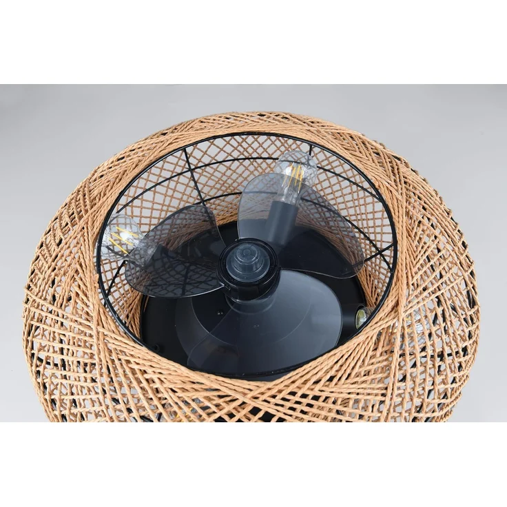 Boho Deckenleuchte LILLESAND mit Ventilator und Fernbedienung, Ø 50cm – Bild 4