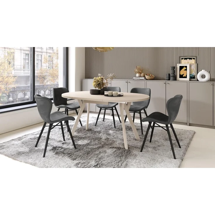 designimpex Esstisch Design Esstisch Aldo ausziehbar 90 cm bis 145 cm rund Esszimmer Tisch, Esstisch, Esszimmertisch, Tisch, Ausziehtisch, Küchentisch, Esszimmer – Bild 8