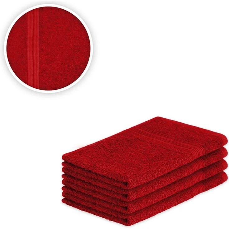 12 x Gästetuch 500 g/m² 30x50 cm Rot – Bild 2