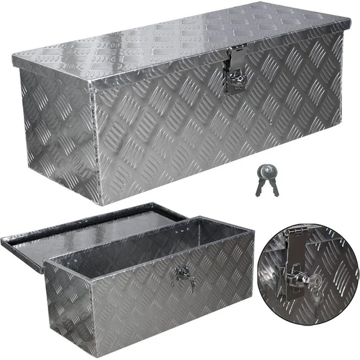 Trucky Anhänger-Deichselbox Truckbox Box Werkzeugkiste Anhängerbox Deichselbox 15 Größen Alumium – Bild 1