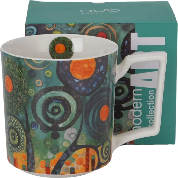 DUO Becher 450 ml MODERN TWISTED TREES New Bone China Porzellan
