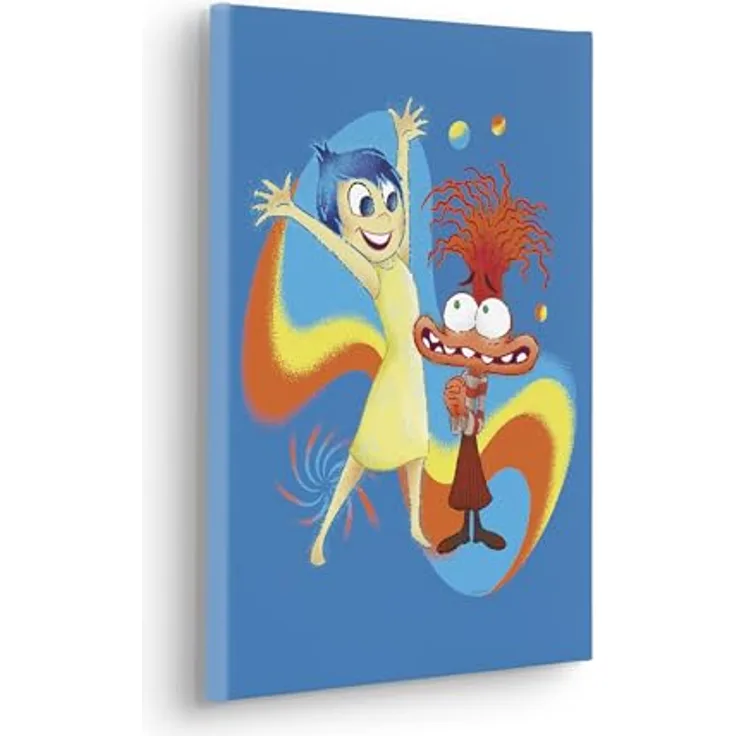 Komar Keilrahmenbild Disney/Pixar Inside Out "Think Positive", 30 x 40 cm, Wanddekoration für Kinderzimmer, brillante Farben, FSC-zertifiziert, MADE IN GERMANY