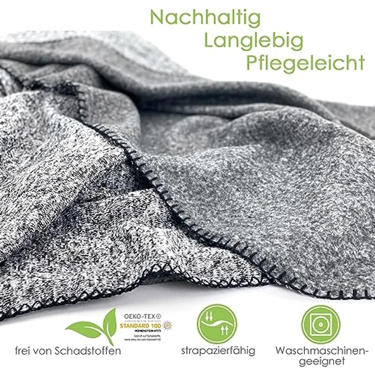 Wohndecke Strick Kuscheldecke Super Soft Fleece Sofadecke, heimtexland, Premium Qualität I meliert I 150x200 I – Bild 5