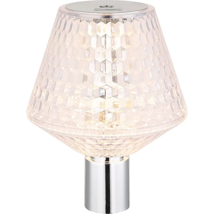 LED Flaschenaufsatz, Kristalleffekt, Touchdimmer, verchromt