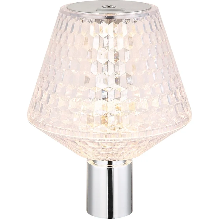 LED Flaschenaufsatz, Kristalleffekt, Touchdimmer, verchromt – Bild 1