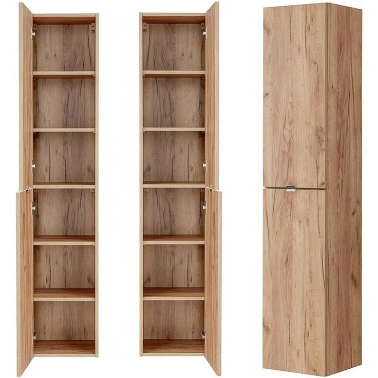 Badezimmer Hochschrank TOSKANA-56 in Wotaneiche Nb. B/H/T ca. 35/170/33cm – Bild 5