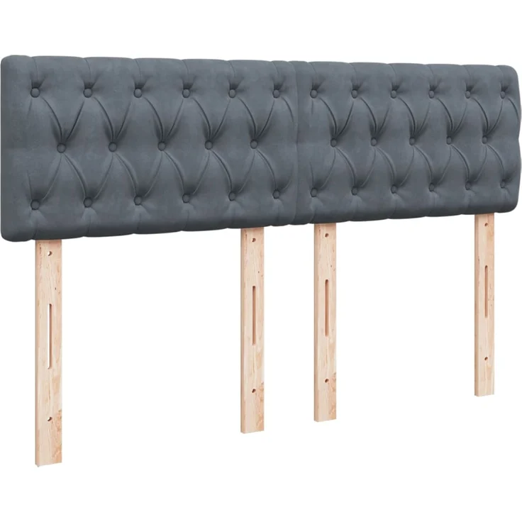 vidaXL Boxspringbett, mit Matratze, Samt Dunkelgrau, 140x200 cm – Bild 5