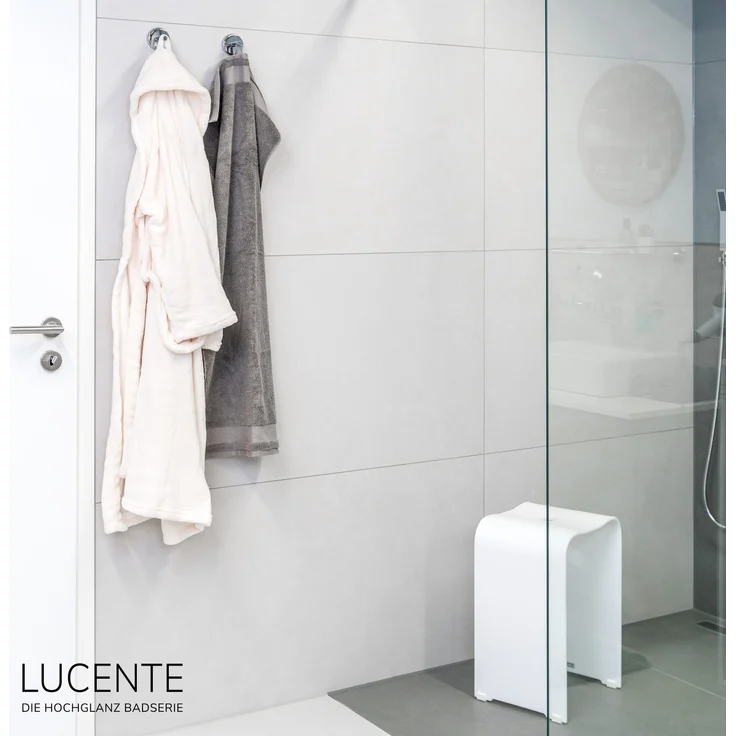 Bad-Serie LUCENTE - Handtuchhaken 4er Set, aus Edelstahl verchromt – Bild 6