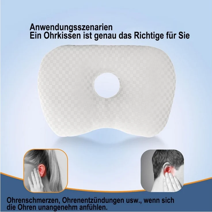 Agger Nackenstützkissen Ohrloch-Kissen für Seitenschläfer, Seitenschlafer, Ruckenschlafer, Seitenschlafer Rückenschlafer Bauchschlafer – Bild 4