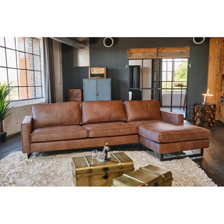 KAWOLA Ecksofa VILNIUS, Couch L-Form mit Longchair rechts oder links Lederfaserstoff – Bild 3