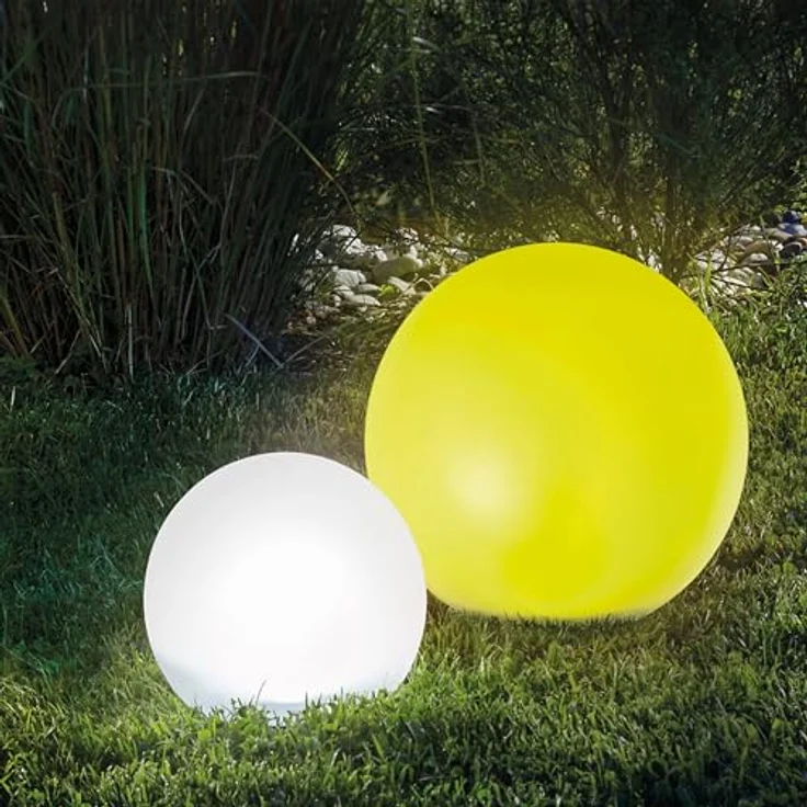 Esotec Solarkugeln für den Garten, 2er Set, multicolor, 20+30cm, 7 Leuchtfarben, Akku, winterfest, Solarleuchte, Kugelleuchte, 102613 – Bild 3