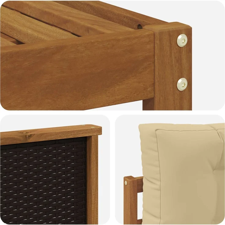 vidaXL Outdoor-Sofagarnitur 6 stk. 6-Sitzer Natur und Beige 3382776 – Bild 5