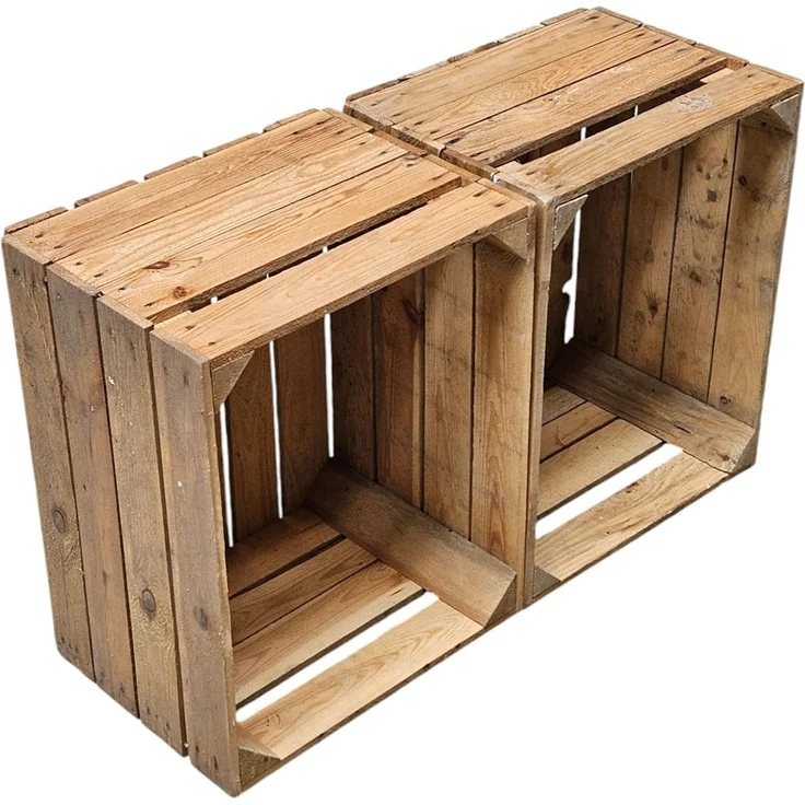 Holzkisten Obstkisten Vintage Natur 50 x 40 x 30cm im 2er Set – Bild 4