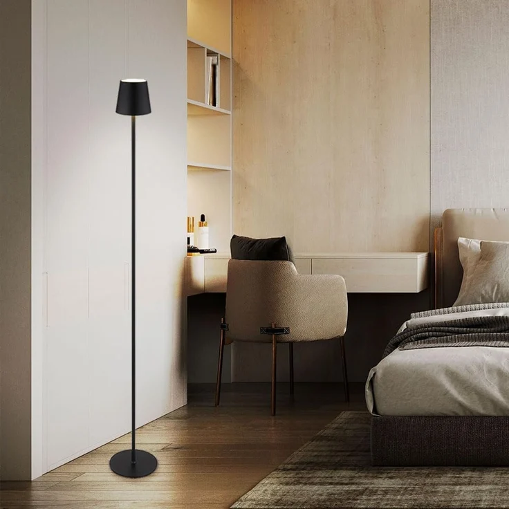 LED Stehleuchte, schwarz, Touchdimmer, IP44, H 120 cm – Bild 5