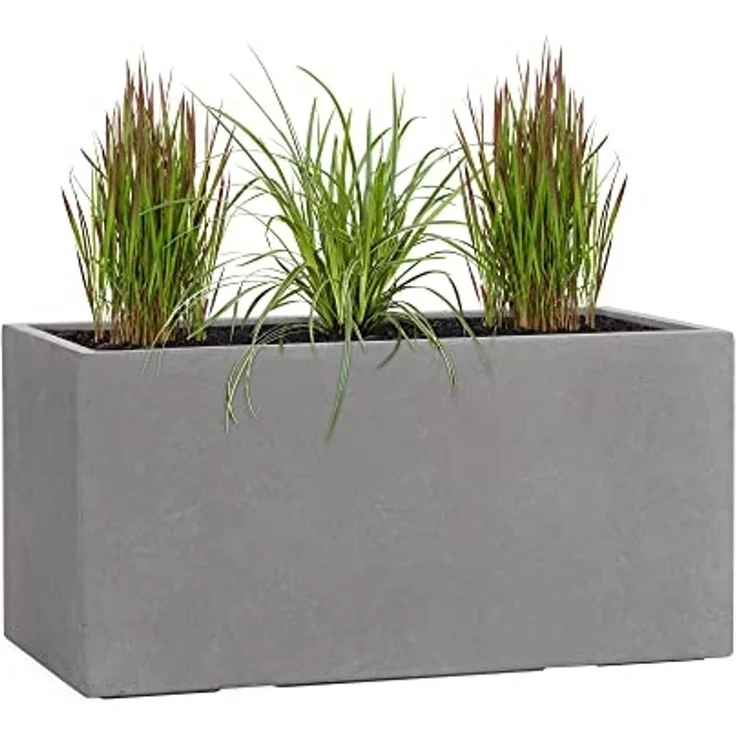 Pflanzwerk® Pflanzkübel TUB Premium Fiberglas Blumenkübel Frostbeständig mit Lotus-Effekt, Fiberglas - Handgefertigt - Rechteckig - Frostbeständig – Bild 1