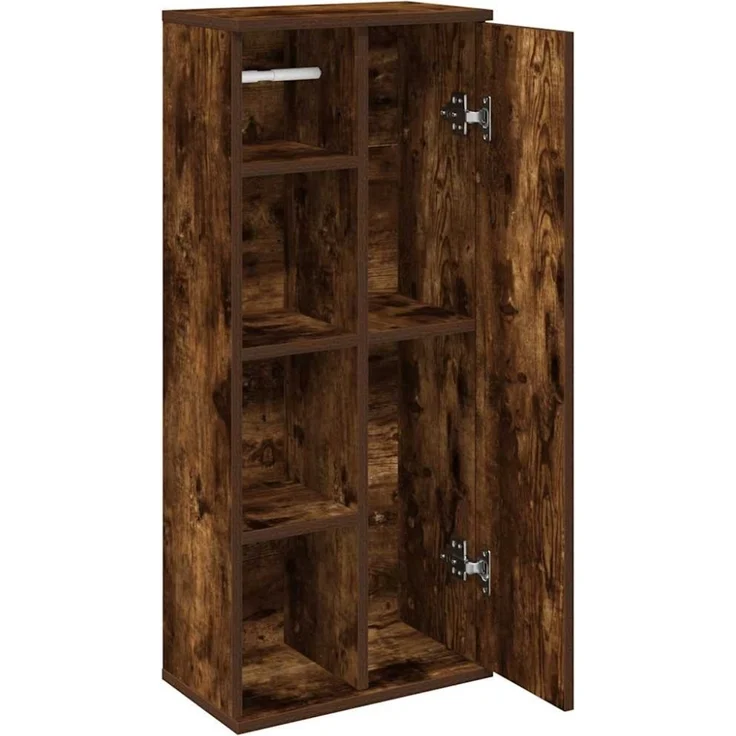 vidaXL Badezimmerschrank mit Rollenhalter Räuchereiche 39x22x90 cm 858528 – Bild 6