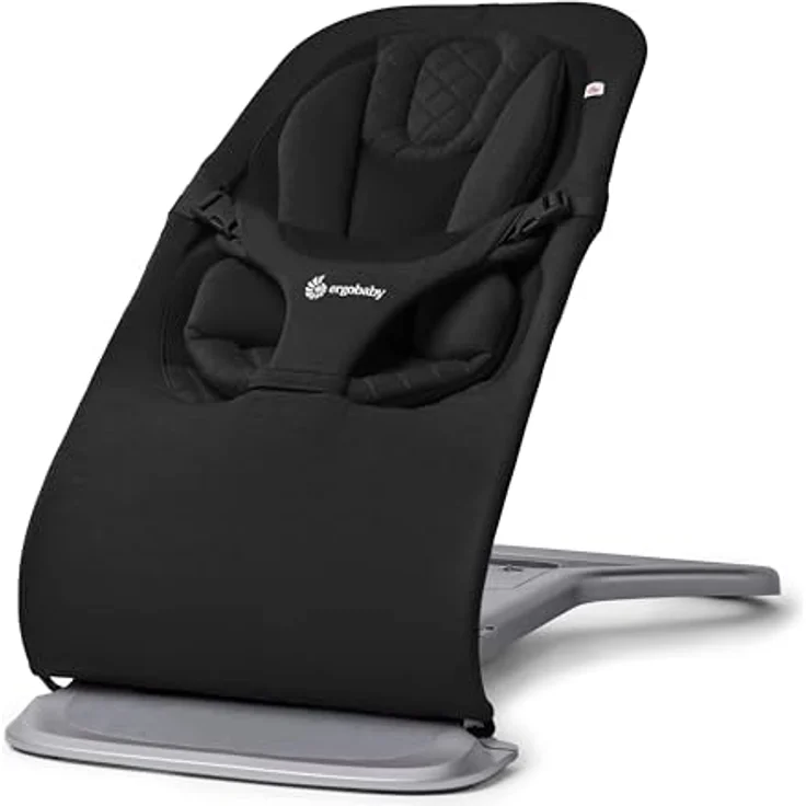 Ergobaby 3-in-1 Evolve Bouncer, Ergonomische Babywippe für Neugeborene ab Geburt bis zum Kleinkind, Babyschaukel mit Neugeboreneneinsatz (2,5 kg - 13,2 kg), Onyx Black – Bild 2