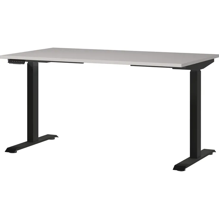 Germania Schreibtisch 7905-630, in Kaschmir/Schwarz, EL. höhenverstellb, 140 x 120 x 80 cm (BxHxT)