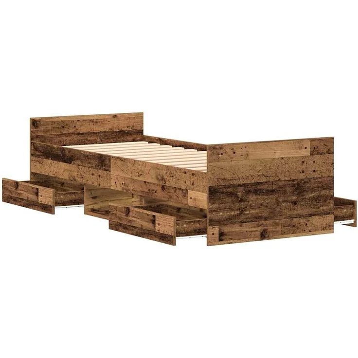 vidaXL Bettrahmen mit Kopfteil Altholz 193 x 78 x 50 cm Holzwerkstoff 3329306 – Bild 5