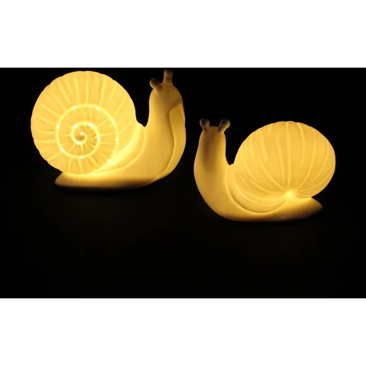 LED-Schnecke White 2er Set Wohndekoration Deko LED Lampe Licht Dekoration Figur – Bild 5