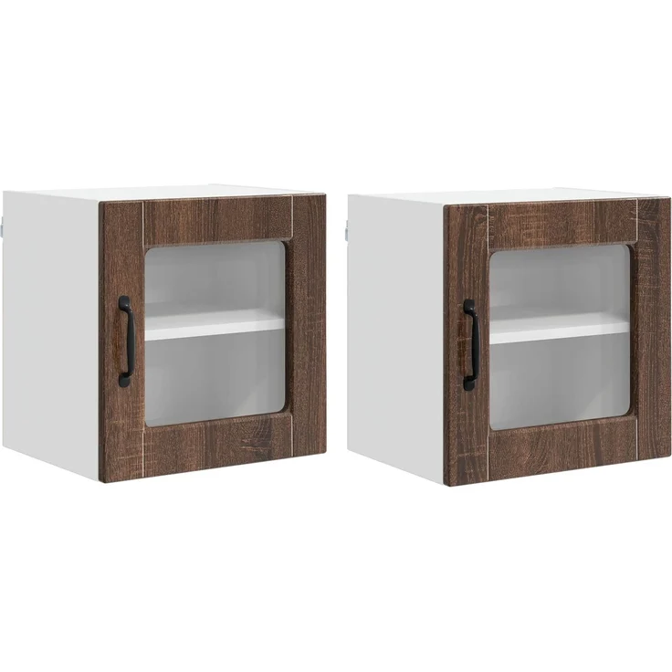 vidaXL Wandglas-Schrank PORTO 2 stk. Braun Eichen-Optik 885200 – Bild 2