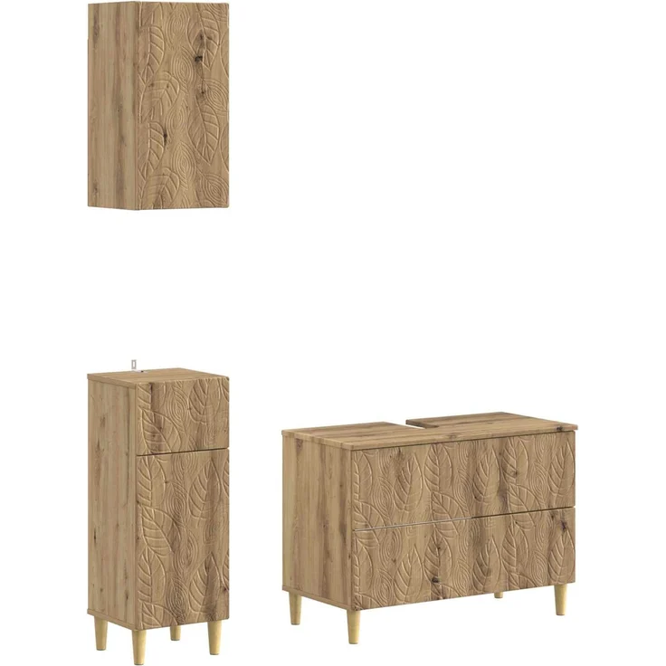vidaXL 3-teiliges Badezimmer-Schranksystem DELFT Artisan-Eiche 3417791 – Bild 2