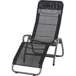 Gartenliege 'Bito', Stahl/Textil anthrazit/schwarz, 139 x 118 x 72 cm